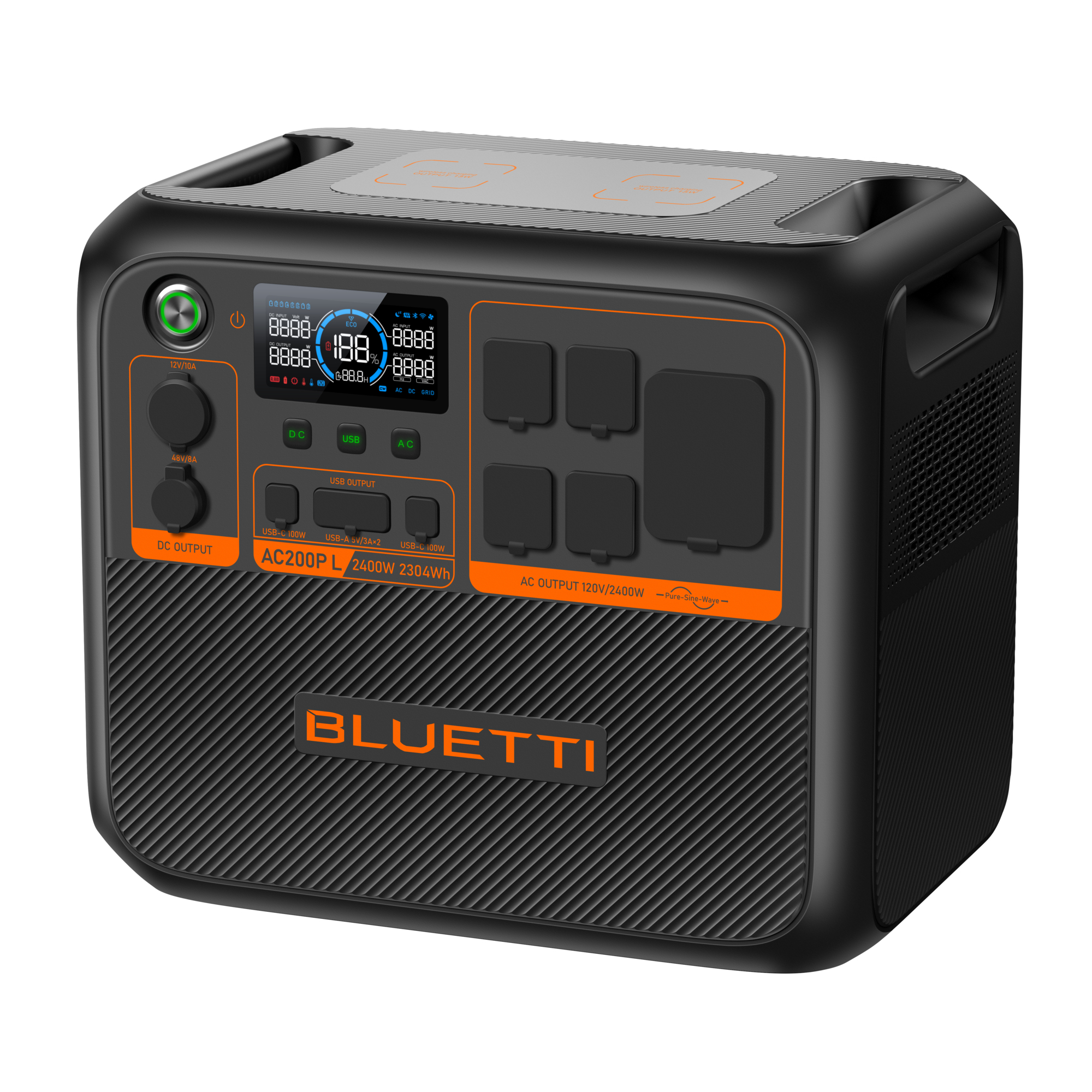 Bluetti, Prem Series 2400W Expandable BU Battery Generator, Running Watts 2400 W, Model# AC200PL